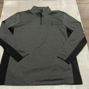 [XXL] Spyder Active Pro Web  1/4 Zip Shirt Adult Gray Base Layer Activewear
